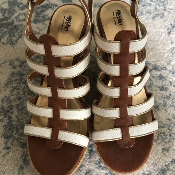 Mossimo Supply Co. Shoes - White and Tan Wedges Mossimo Supply Co. Shoes - White and Tan Wedges
